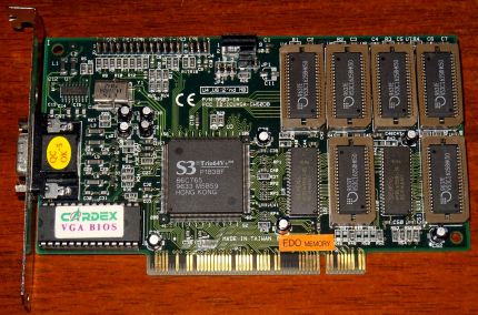 Gainward S3 Trio64CV+ 86C765 FCC-ID: ICUVGA-GW503B, Cardex VGA Bios, PCI Taiwan 1996